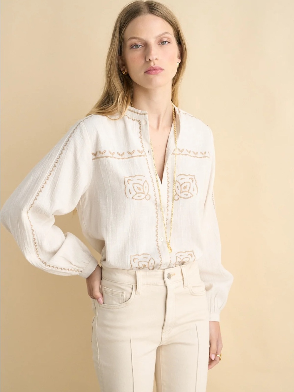 Sonmer Maya Blouse Sand - Picture 4 of 4